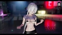 Haku menari dengan rok mini seksi + buka baju bertahap (bokep hentai 3d)