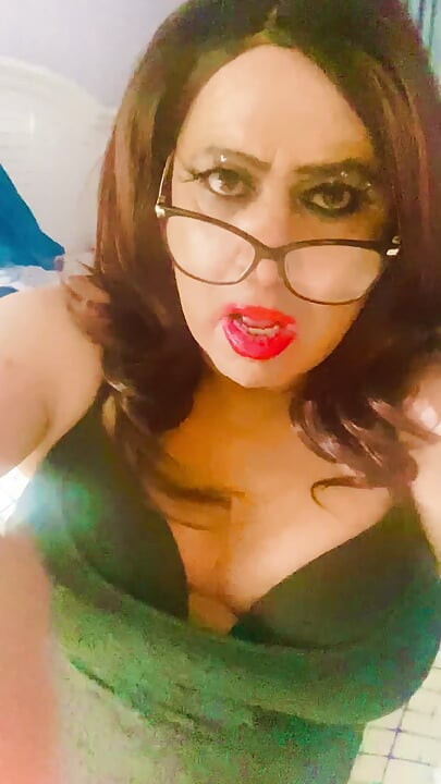 Krissy Sweets stroking her she cock