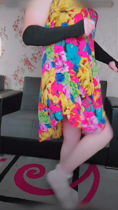 Cute Shemale Dick Handless Masturbation Smooth White Thighs | Clip 1