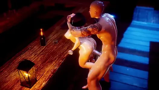 Ateşli hatun bar tezgahında domalıyor ve amını parçalıyor - sert sert bar sikişi