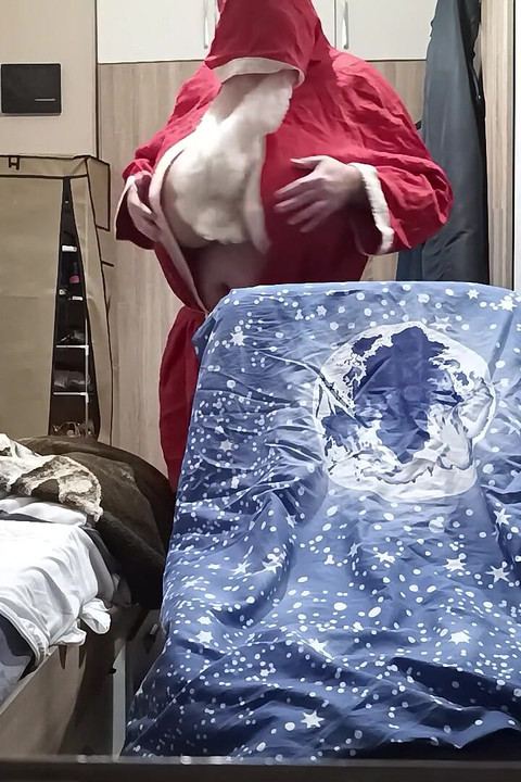 Santa Claus Masturbates with Huge Boobs