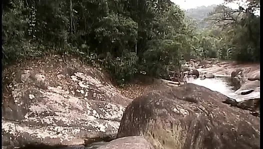 Sexy Spanish babe gets her butt fucked by the river, takes a hot facial