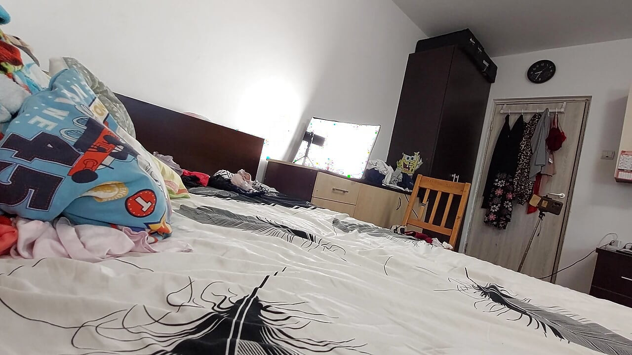 Sexy hair pussy wife tries on panties. Sexy wife workout at home naked. Amateur wife masturbates with her fingers in her pussy.