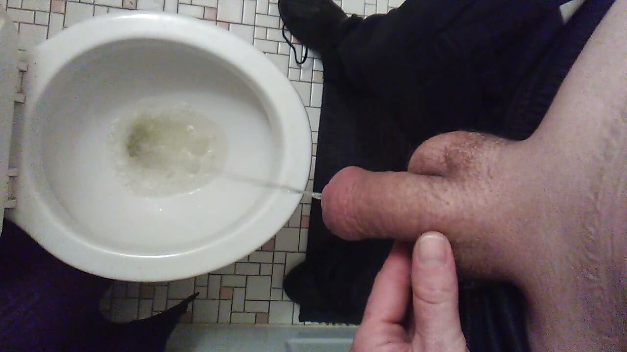 Taking a Pee While Partly Shaved