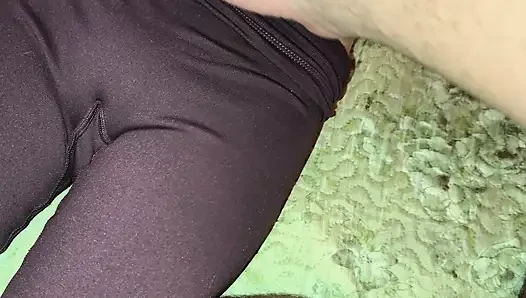 Sexy Panty-clad stepsister lets me touch her virgin cunt and follow her contour