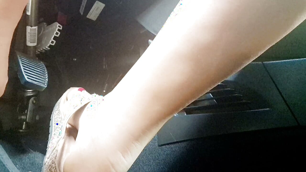 Heavy Traffic Pedal Pumping in Boho Slides: Low-cut Ethnic Dress POV