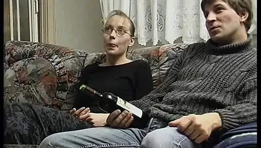 Cute hottie with small tits fucking on the couch