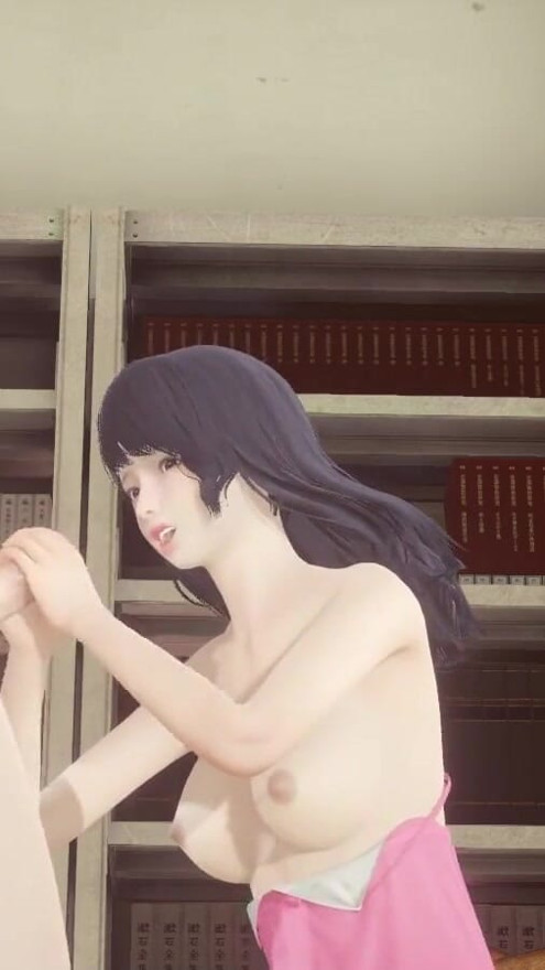 Hentai Uncensored - Futanari cum in Shoko's face in library | Clip 1