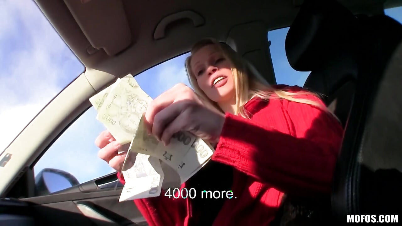 Public Pickups - Big Tits Blonde Lucie Gives POV Blowjob in Car