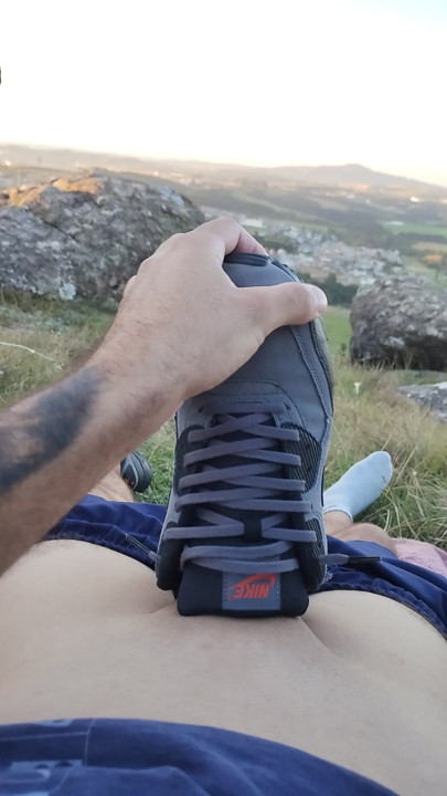 fucking my Air Max 90 in the park