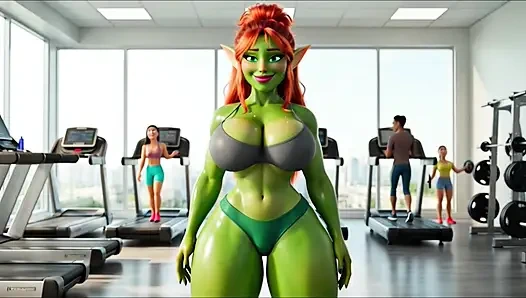 Green Elf'in seksi spor salonu günü - egzersiz, ter ve rahat iyileşme