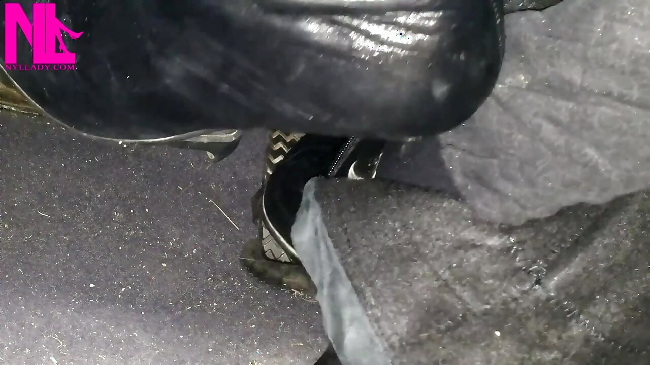 Pedal Pumping and Unzipping My Black Leather High Heeled Boots