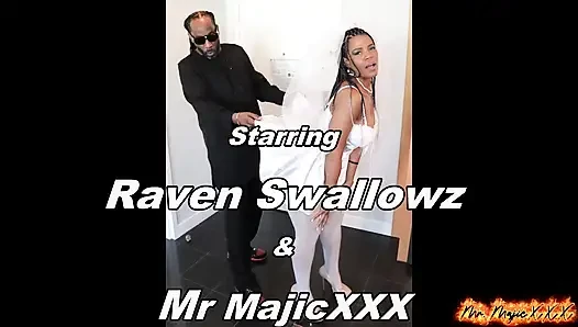 Sağdıç raven'a düğünden önce büyük bir yüze boşalma yutuyor