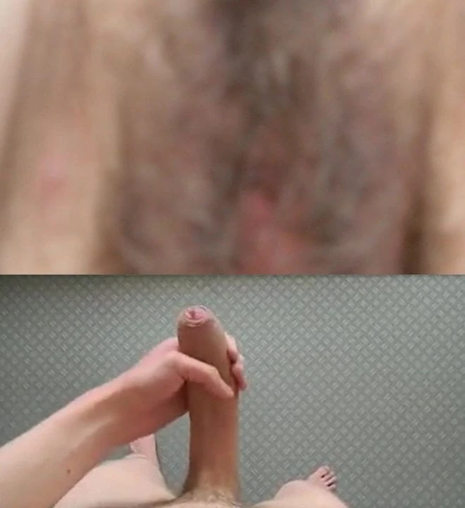 Cumshot on hairy hole