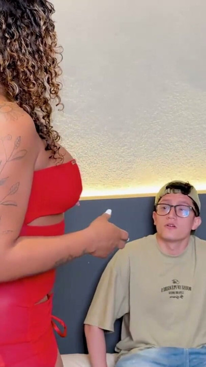 Gorgeous ebony Latina MILF fucked on the couch during a casting audition | Clip 1