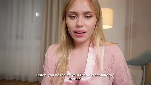 Went to fix her laptop, my girlfriend’s horny friend dropped to her knees and I gave her a facial