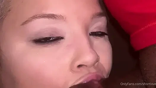 Sucking a small black dick