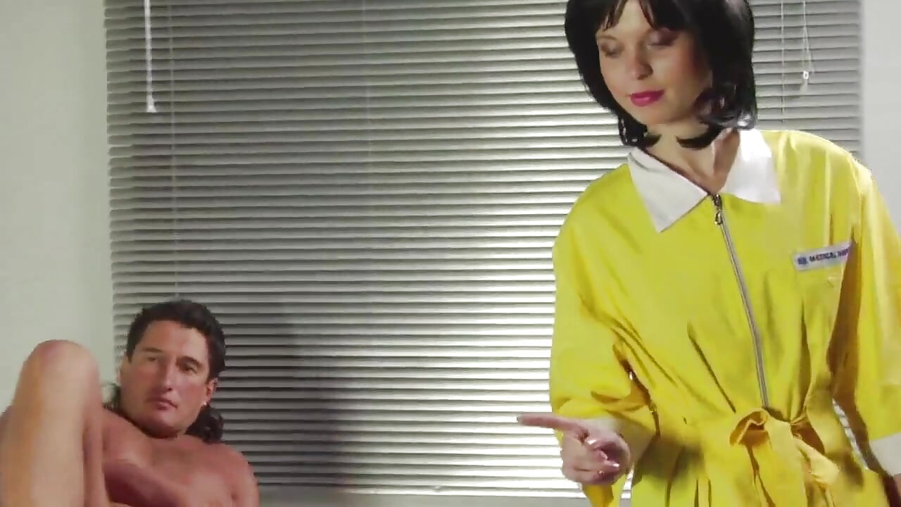 Naughty nurse gives her patient a prostata blowjob