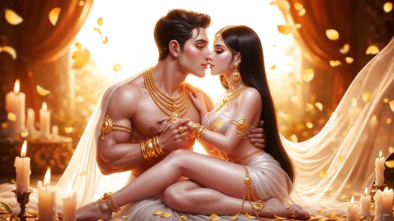 Romantikus desi pár ágy pe puha intim ölelés - fehér száree mein szexi feleség aur férj ki teljes romantika