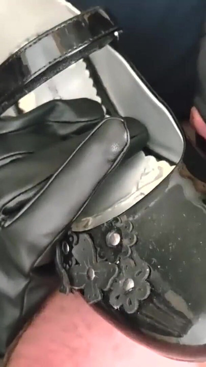 My wife's first extreme shoe-gagging experience, and she insists on muliple cumshots on her patent ballerina shoes 35 | Clip 1