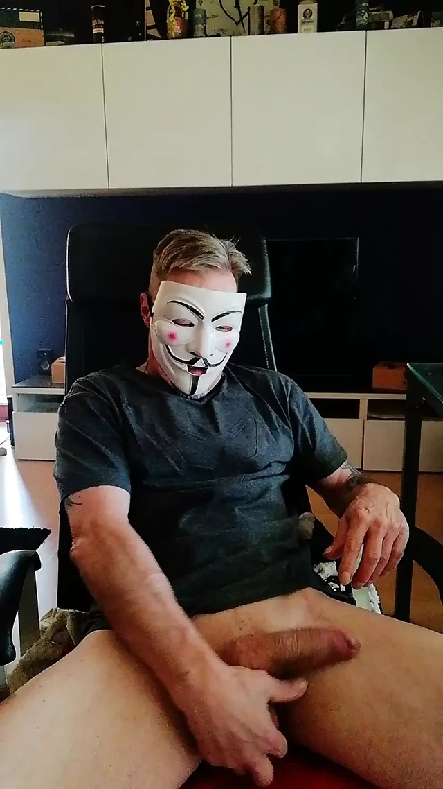 Grandpa - smokes and jerks off with a plug and banana in his ass until he cums