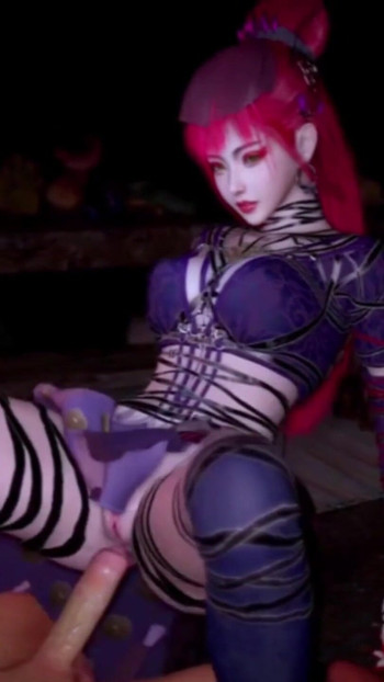 Key moment from "Young red hair warrior ride the big cock man - 3D Hentai 457"