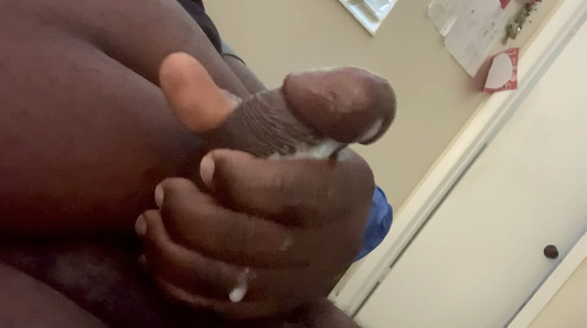 Home Alone, Almost Caught Masturbating, Black Cock Jerking Off Of And Cum