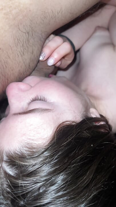Beautiful girl gives her boyfriend the best blowjob