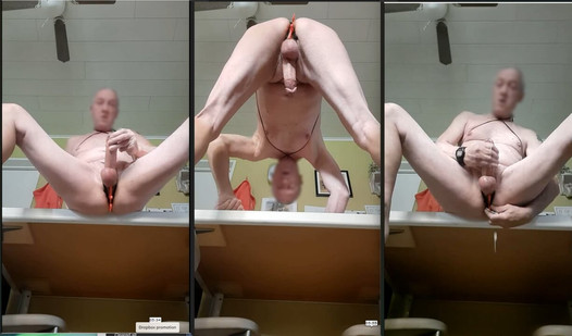 exhibitionist aneros sexshow bondage jerking cumshot