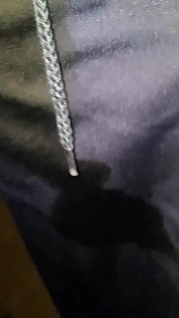 Iconic moment from "Outdoors leaking pee into my tracky bottoms"