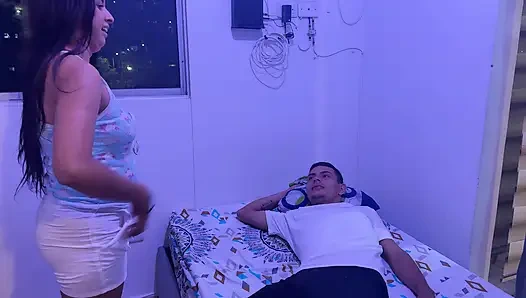 Maid squirts and gets her good fuck hidden from his wife's cuckold.