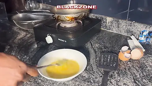 She's Cooking in the Kitchen, I Came Crease Her Body While She Eats