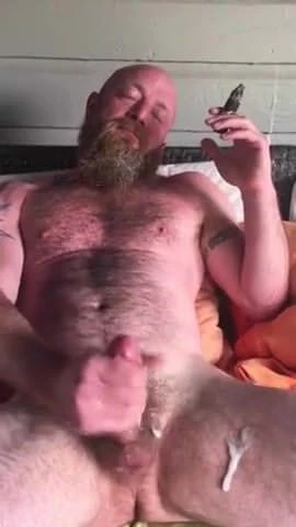 Cigar Smoking Daddy Jerks Off & Eats His Cum