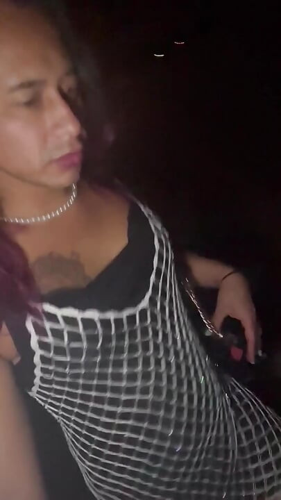 Horny Tranny on Night Walk
