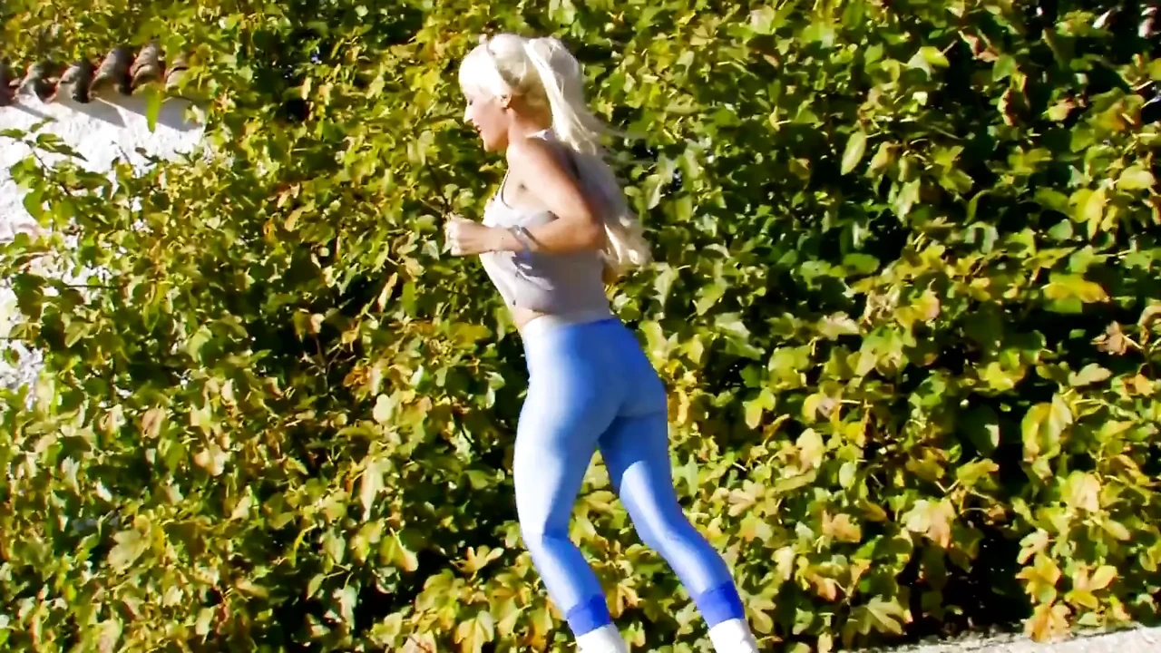 Stunning blonde with big boobs rides a hard big cock on the grass