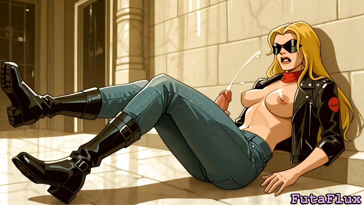 Futanari Carol Danvers - masturbieren, abspritzen, Selbstlutschen und mehr!