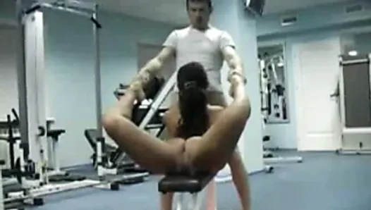 She went to the gym to get her face fucked in any flexible position