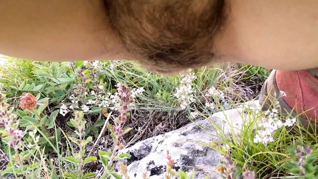 Pee outdoors, risky toilet  in the forest 4K
