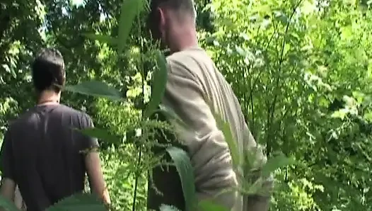 Sexy teen fucked by her stepdad and his friend in public