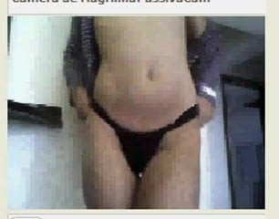 Amateur cd jerking on a chair