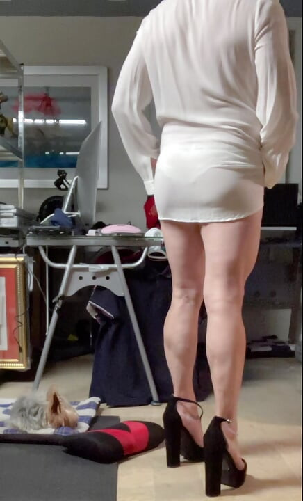 Beautiful Slut in Transparent Dress