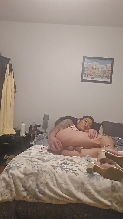 Hot Asian sissy takes orders on camera
