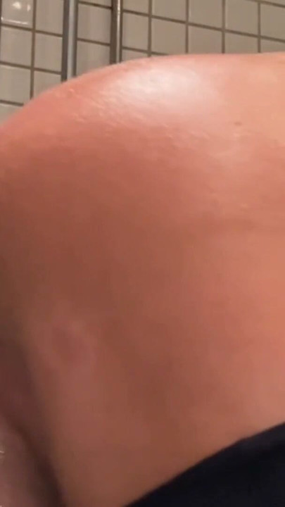 Dildoing and cum in shower. | Clip 1