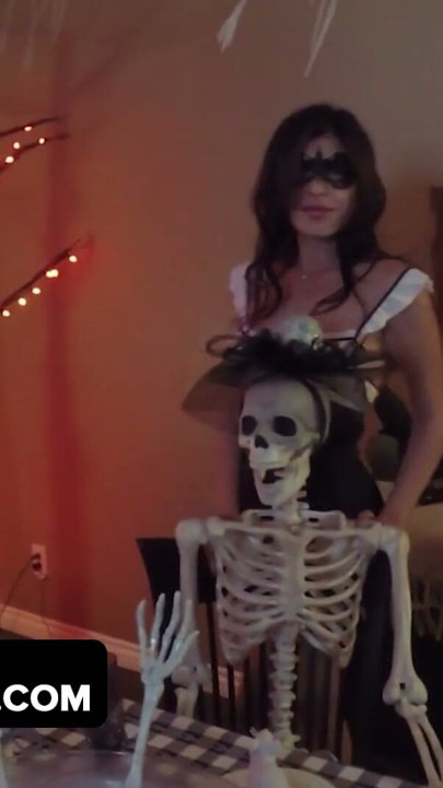 DadCrush - Sweet Babe Celebrated Halloween By Getting Her Tight Twat Plowed Hard By Big Cock | Clip 1