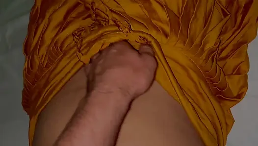 Indian MILF aunty tight pussy fucked by house worker in her bedroom
