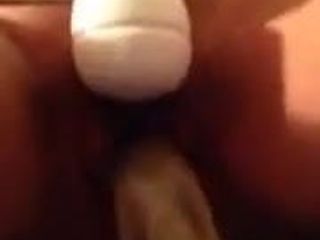 Filipina moaning while riding 10 inch dildo again