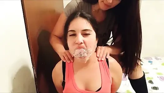 Mouth Stuffed Girl: Step-Daughter's Mouth Sock Packed To The MAX!