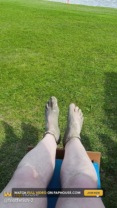 Barefoot Waiting for the Tide on the Beach