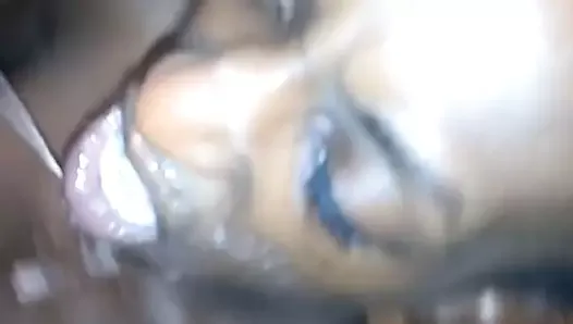 Sloppy and Messy Hoodrat Choking and Gagging on Cock