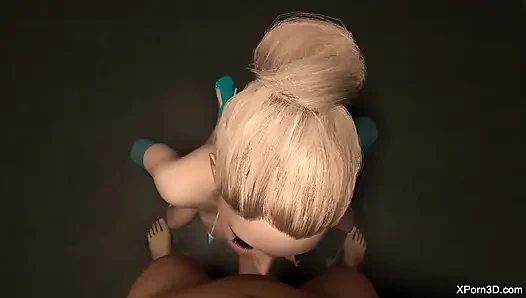 Point of view vollbusiges blondes schätzchen, heißer blowjob, tittenfick & mund